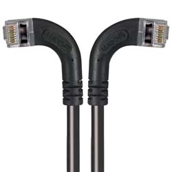 超5类屏蔽低烟无卤直角型跳线，直角左出线/直角右出线，黑，10英尺（3米）的图片