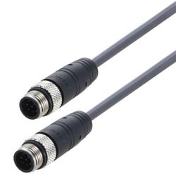 M12 8 Position A-code Shielded Industrial Outdoor Assembly, PVC Jacket, M/M, Gray, 10.0M的图片