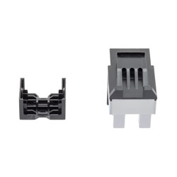 超6类RJ45 Keystone插座，IDC 110 90度冲压式，UTP（非屏蔽双绞线），黑色的图片