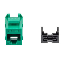 超6类RJ45 Keystone插座，IDC 110 90度冲压式，UTP（非屏蔽双绞线），绿色的图片