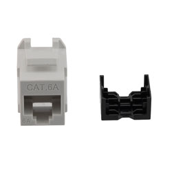 超6类RJ45 Keystone插座，IDC 110 90度冲压式，UTP（非屏蔽双绞线），白色的图片