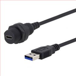 USB cable 3.0, waterproof Type C female to Type A male 1M的图片