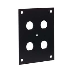 通用铝制子面板，带4个直径0.5in/1.3cm的D型孔，黑色的图片