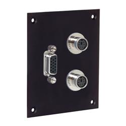 通用系列面板，1个HD15和2个Mini-DIN-6直插式适配器，母头/母头的图片