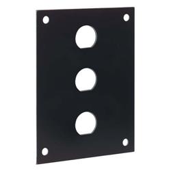 通用钢制面板，带三个0.5英寸（12.7毫米）D型孔，黑的图片