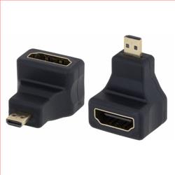 直角型适配器，HDMI D型公头/HDMI A型母头的图片