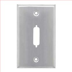 不锈钢壁装插座板，一个DB15/HD26/DVI/显示端口开口的图片