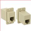 水晶头母座耦合器，RJ11（6×4）水晶头，3类，交叉布线，30µ，乳白的图片