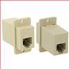 水晶头母座耦合器，RJ12（6×6）水晶头，3类，直连布线，30µ，乳白的图片