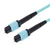 MPO w/ pins to MPO w/ pins, 24 Fiber Round, OM4 100G 50/125 Multimode, LSZH Jacket, Aqua, 1.0m的图片