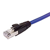 Plenum Rated Shielded Category 6a Cable, RJ45 / RJ45, 23AWG Solid, Blue, 1.0ft的图片