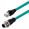 Category 6a M12 8 Position X code Double Shielded Industrial Cable, M12 F Panel Mount / RJ45, 10.0m的图片