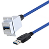 USB 3.0 Type A Coupler, Female Bulkhead male Latching 1.5M的图片